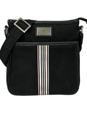 Burberry Black Label - Black Cream Bordeaux Canvas Leather Shoulder Bag